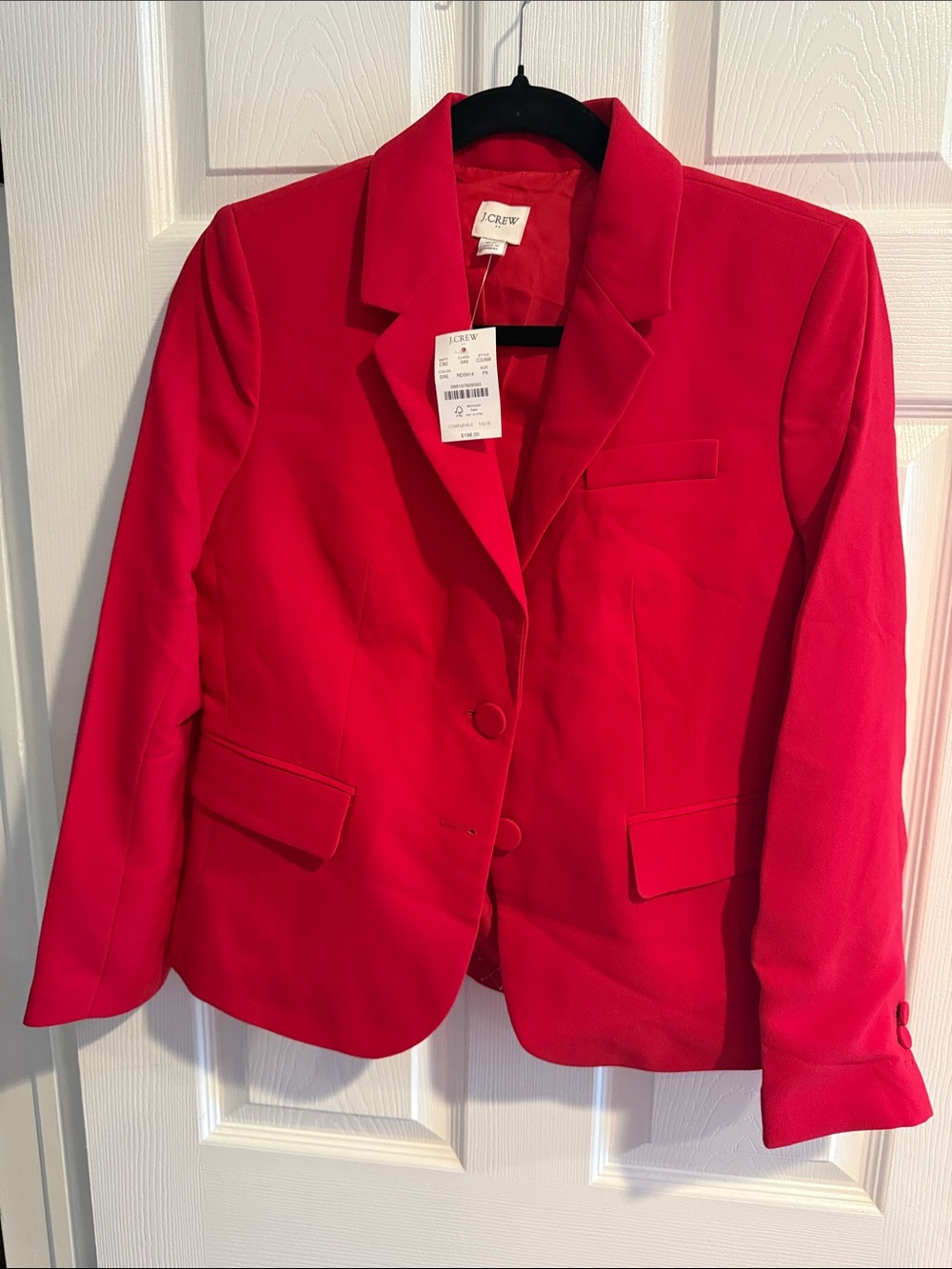 J. Crew Women's Red Tailored Two-Button Blazer